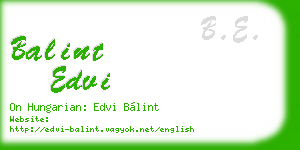 balint edvi business card