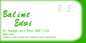 balint edvi business card